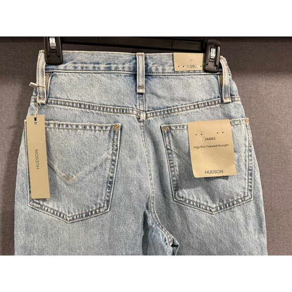 Hudson James High-Rise Tapered Straight Jeans Size 23 Distressed Light Wash - Picture 3 of 7